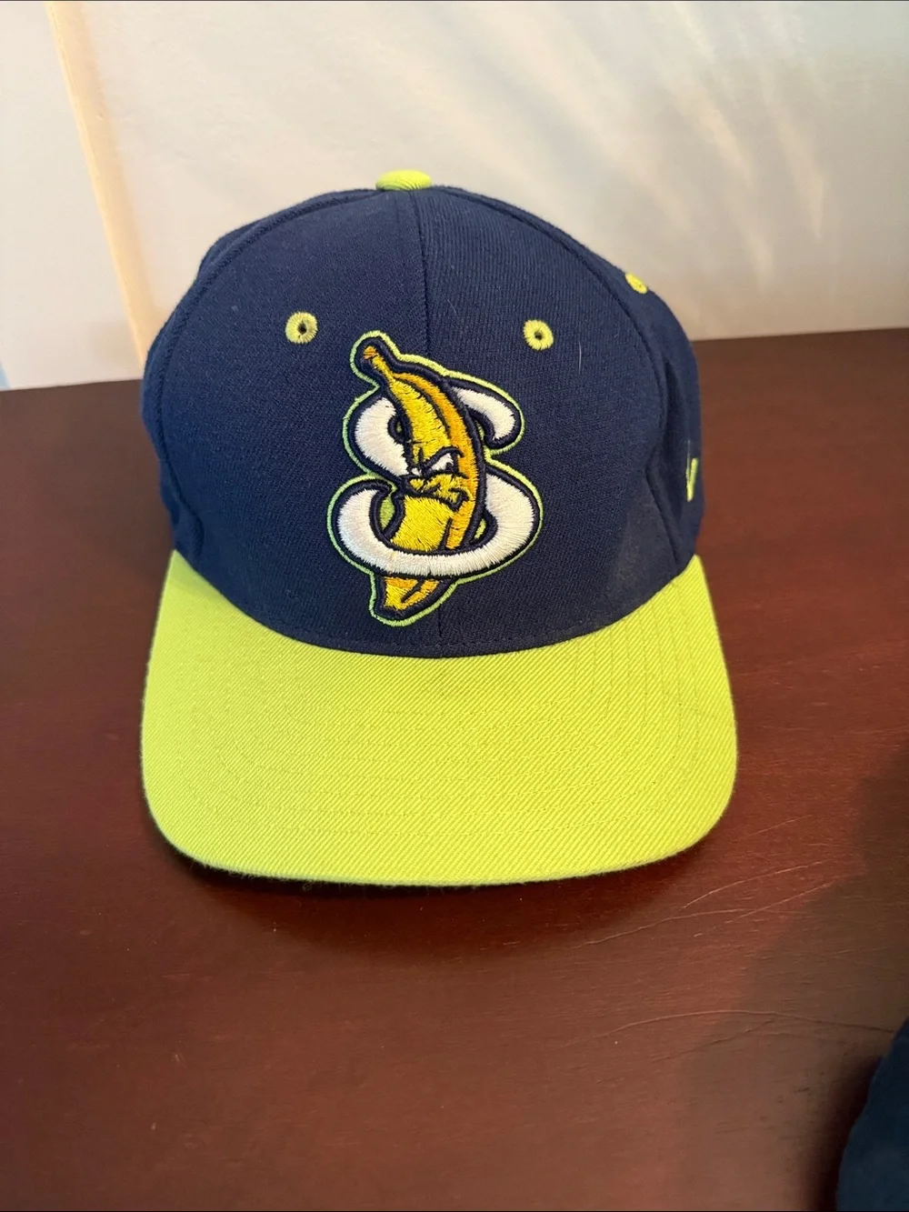 Savannah Bananas Navy Blue and Lime Green Logo Hat